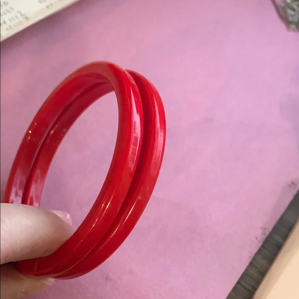 Red Bangle Set - Picture 9 of 9